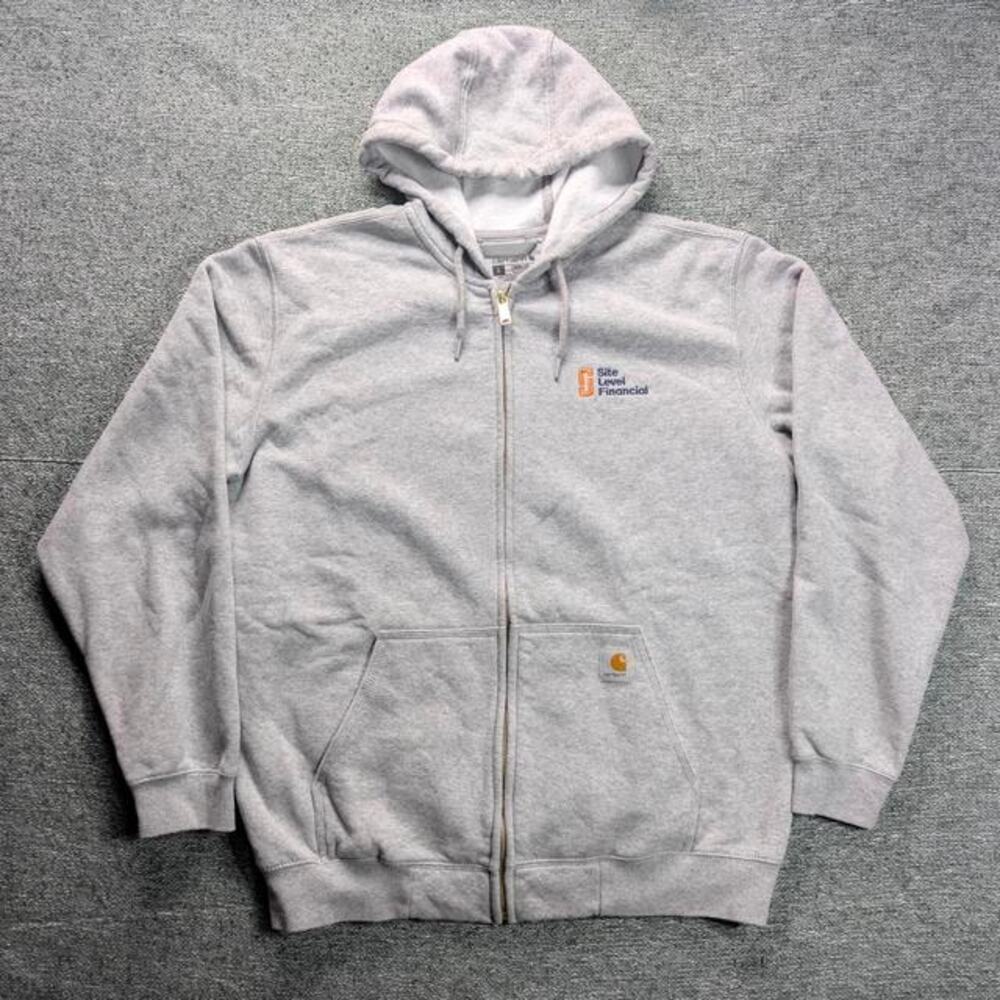 CARHARTT Loose Fit Midweight Full Zip Hoodie Grey Workwear Men's Large